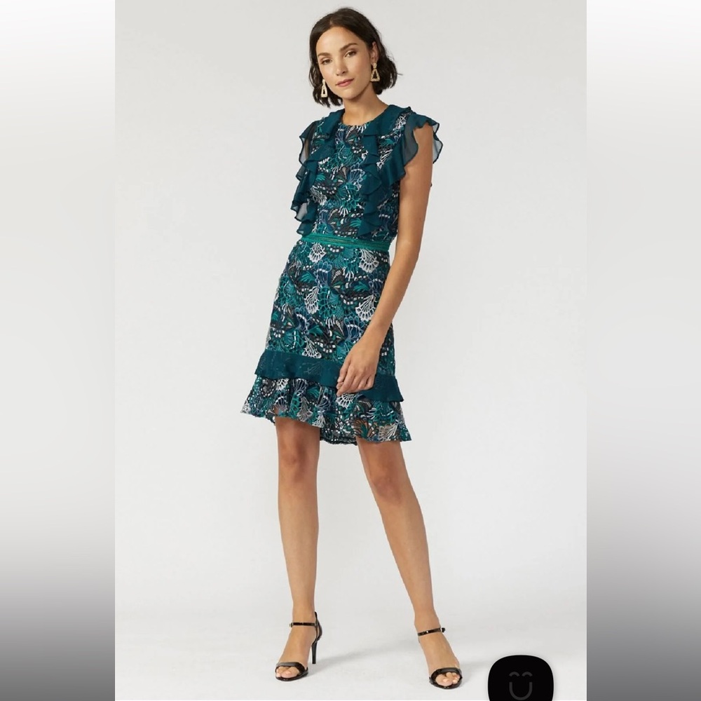 ADELYN RAE
Annie Lace Cocktail Dress In Teal-green